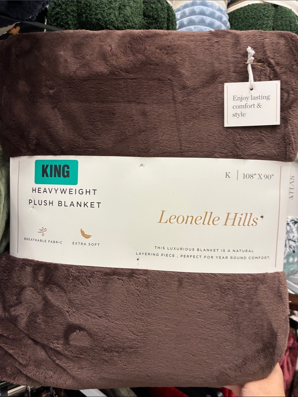 King Heavyweight Plush Blanket - Chocolate Brown